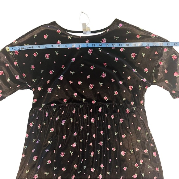 ASOS Design | Black Velvet Floral Printed Mini Dress | Size M | NWOT - Picture 8 of 14